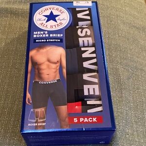 Converse Men's Black Boxer Briefs 5 Pack